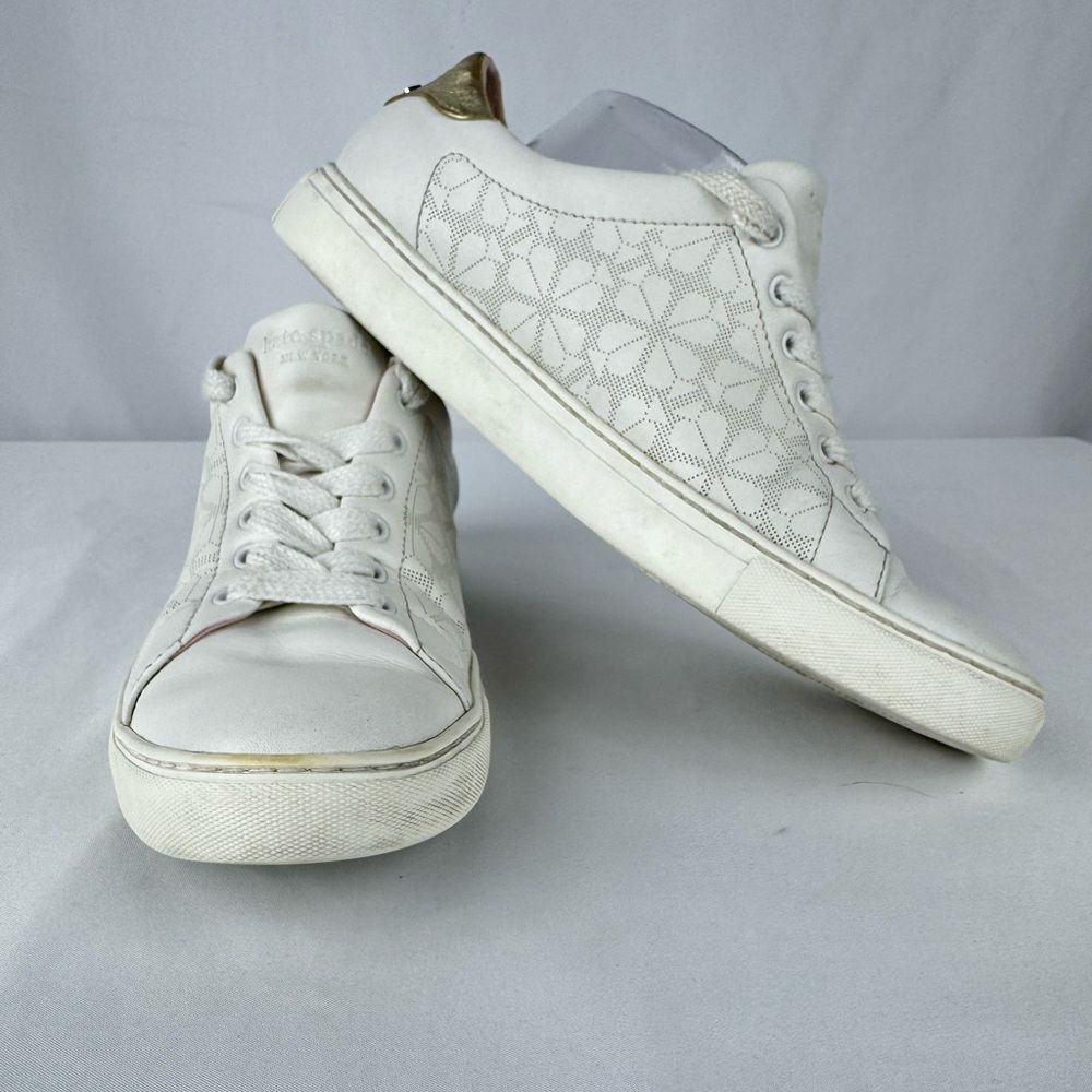 Kate Spade New York Audrey Sneakers in Optic White w/ Gold Heel